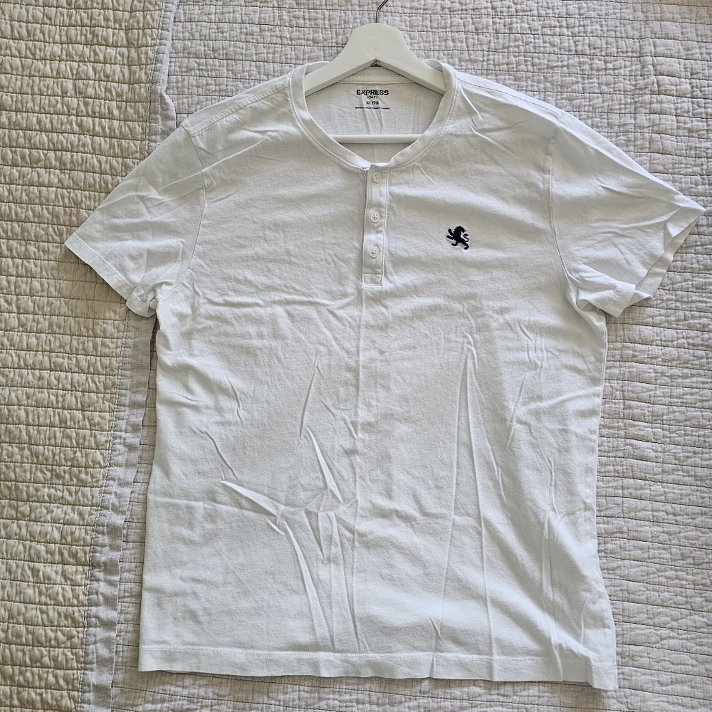 Express White Henley Shirt